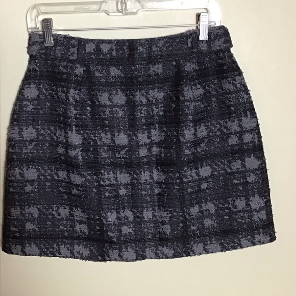 Rachel Roy Women’s Gray/ Navy Tweed Cargo Plaid Button Front Mini Skirt Sz 6 EUC - Picture 5 of 11